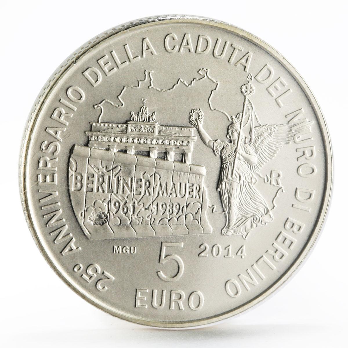 San Marino 5 euro 25 Years of the Fall of the Berlin Wall silver coin 2014