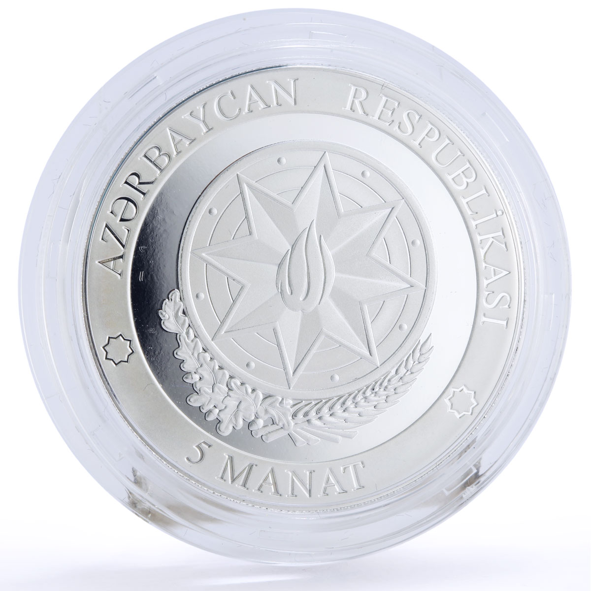 Azerbaijan 5 manat Karabakh War Victory Agdam District Horses silver coin 2021