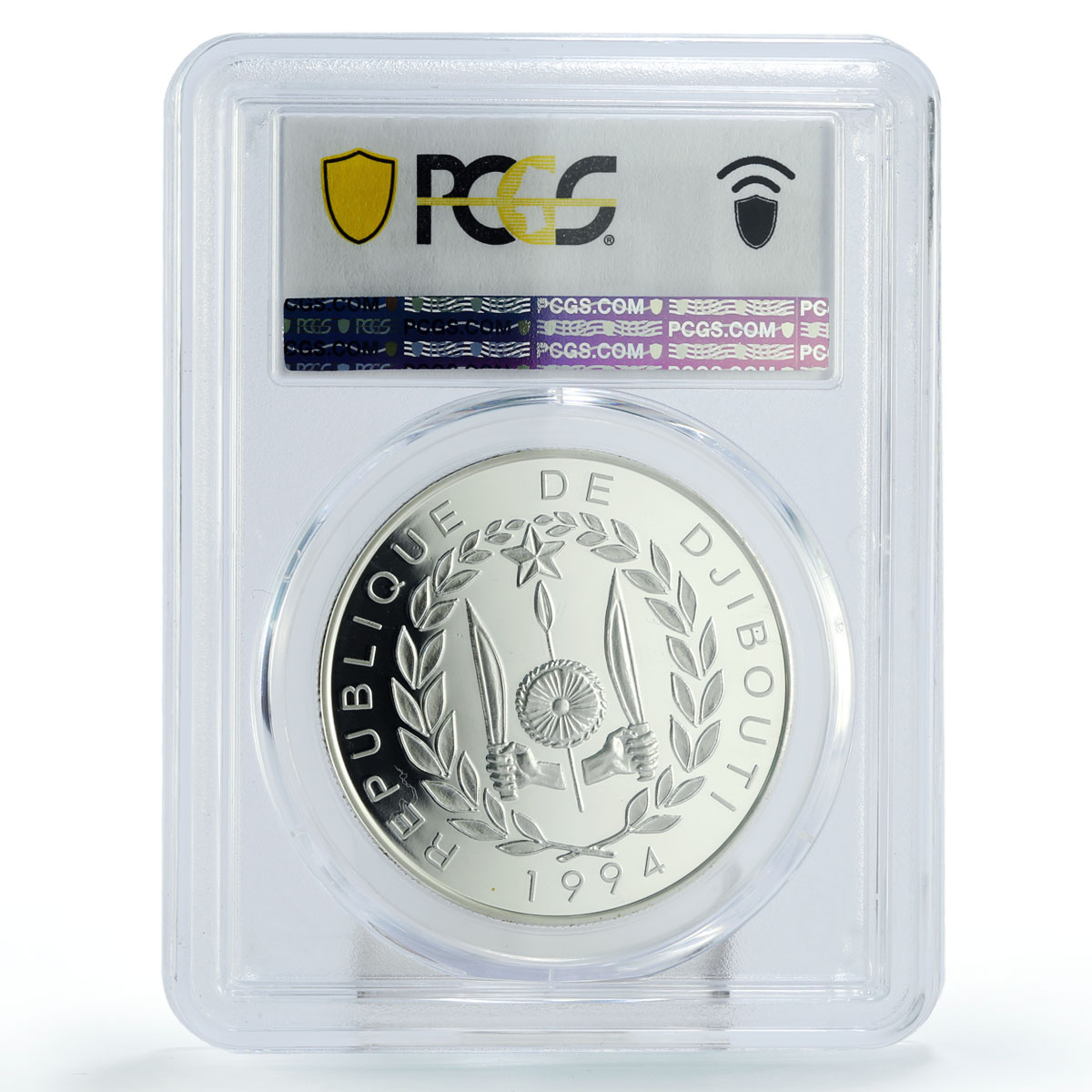 Djibouti 100 francs Endangered Wildlife Zebras Fauna PR70 PCGS silver coin 1994