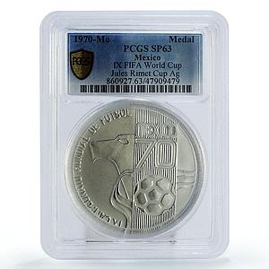 Mexico 9th Football World Cup Jules Rimet Eagle Bird SP63 PCGS silver medal 1970