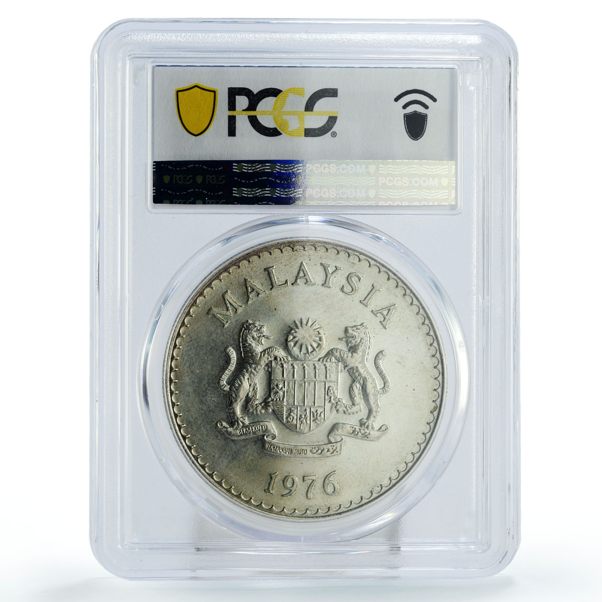 Malaysia 25 ringgit Conservation Hornbill Bird Fauna MS62 PCGS silver coin 1976