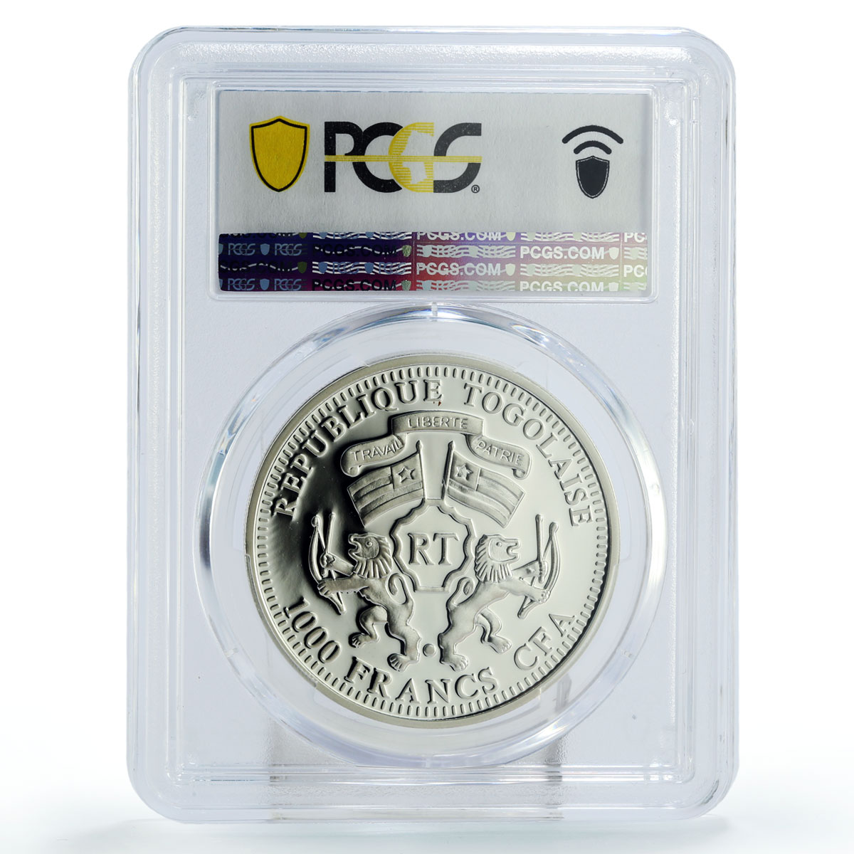 Togo 100 francs Tropical Fauna Zebra PR70 PCGS colored AgCuNi coin 2011