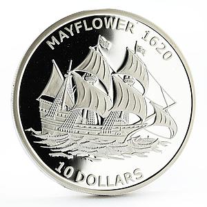 Kiribati 10 dollars History in Ships series Mayflower silver coin 2011