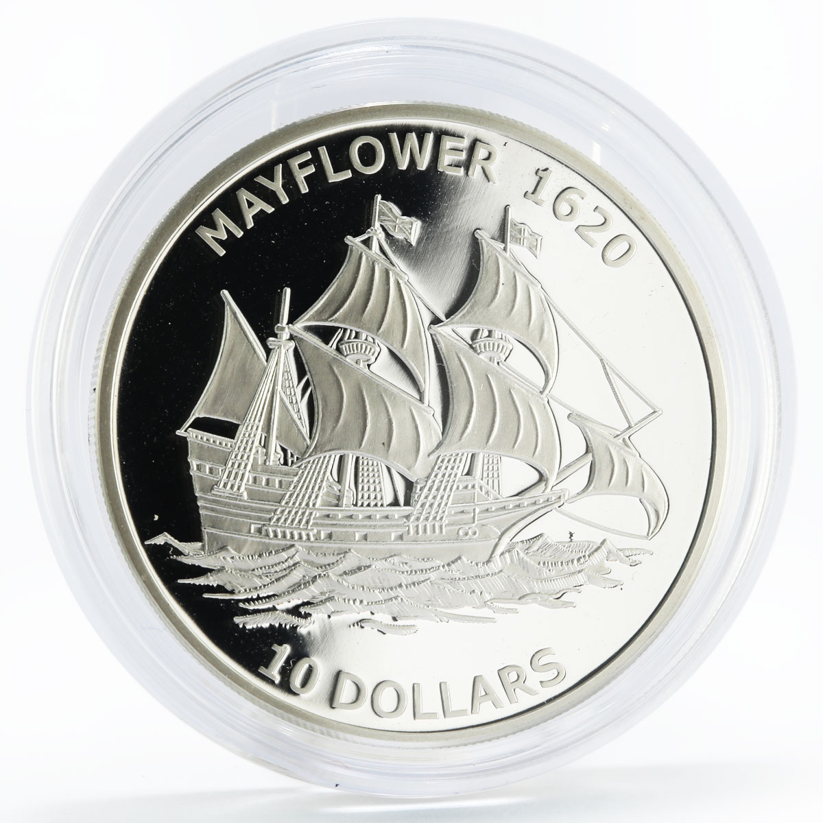 Kiribati 10 dollars History in Ships series Mayflower silver coin 2011