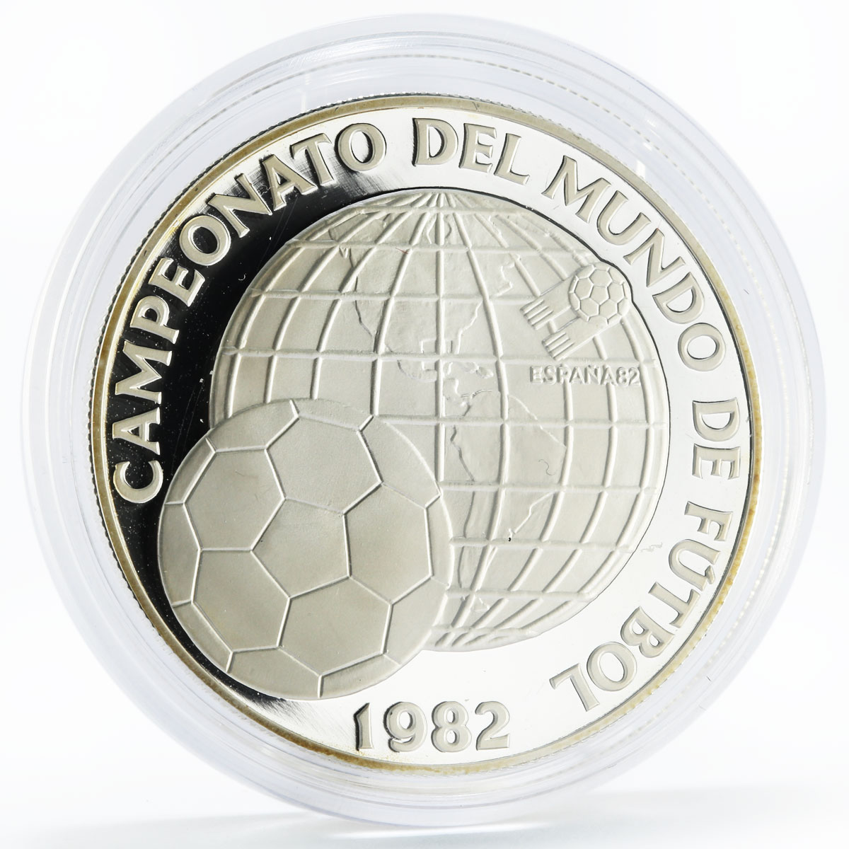 Panama 5 balboas Football World Cup in Spain Championship proof silver coin 1982