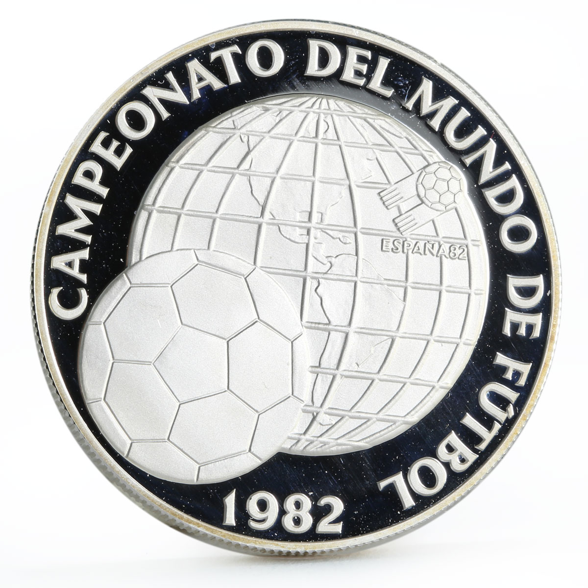 Panama 5 balboas Football World Cup in Spain Championship proof silver coin 1982