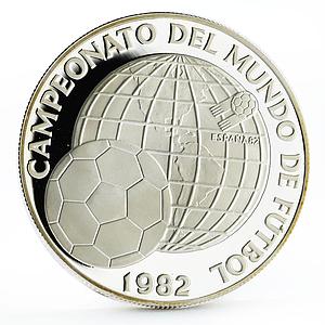 Panama 5 balboas Football World Cup in Spain Championship proof silver coin 1982