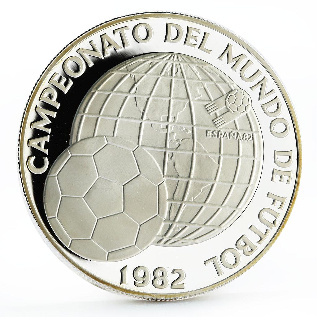 Panama 5 balboas Football World Cup in Spain Championship proof silver coin 1982