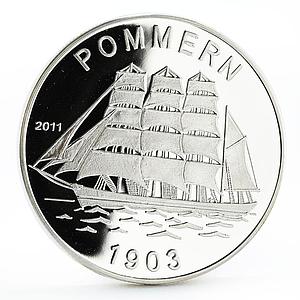 Togo 1000 francs History in Ships series Pommern 1903 proof silver coin 2011
