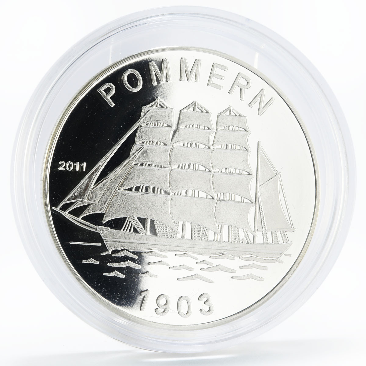 Togo 1000 francs History in Ships series Pommern 1903 proof silver coin 2011