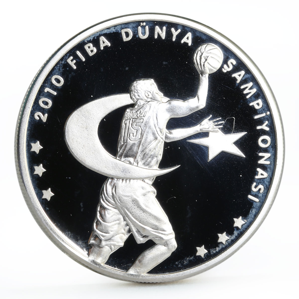 Turkey 50 lira 16th Basketball World Cup in Turkey proof silver coin 2010