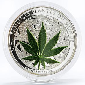 Benin 100 francs Famous World Plants series Cannabis Sativa CuNi coin 2010