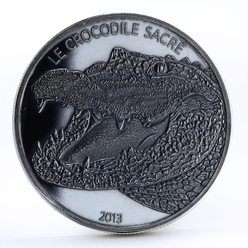 Burkina Faso 1000 francs Holy Crocodile Sacre in Dark Datina silver coin 2013