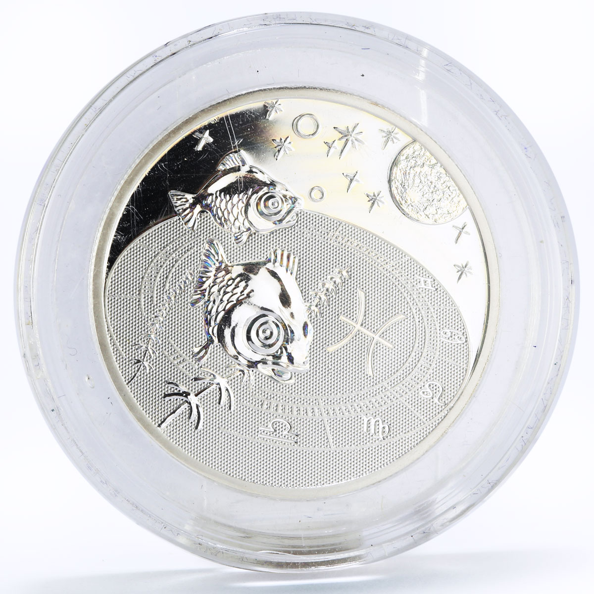 Cameroon 500 francs Zodiac Signs series Pisces hologram silver coin 2010