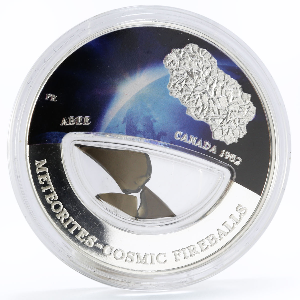 Fiji 10 dollars Meteorites series Canadian Abee colored proof silver coin 2012