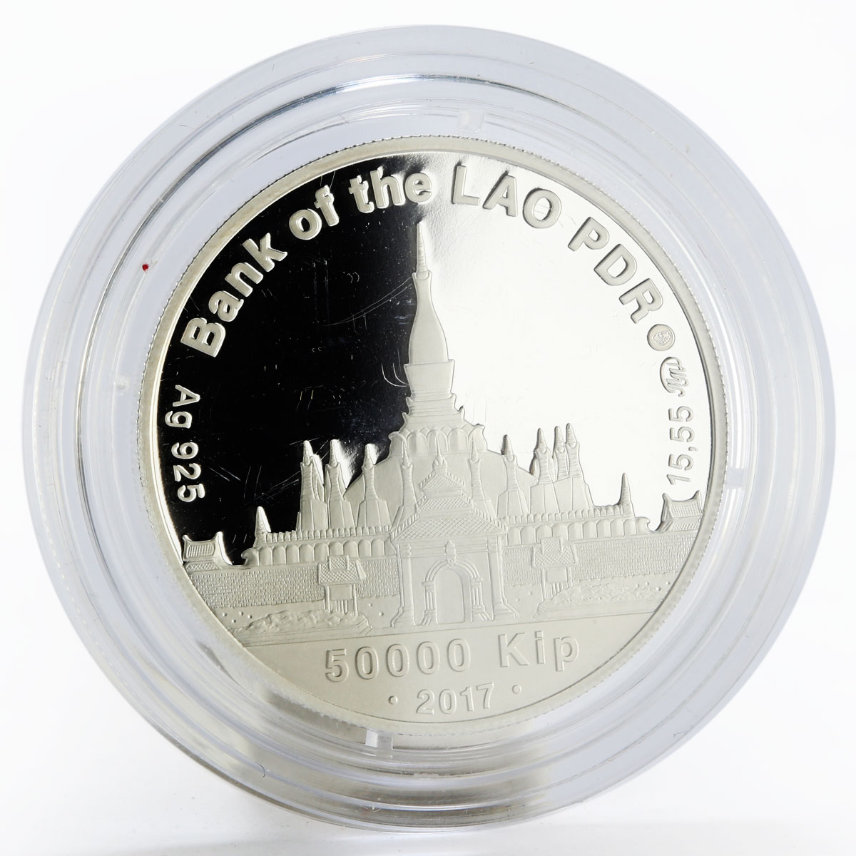 Laos 50000 kip Love colored proof silver coin 2017