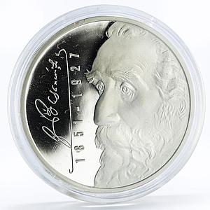 Lithuania 50 litu 150th Anniversary of Jonas Basanavicius proof silver coin 2001