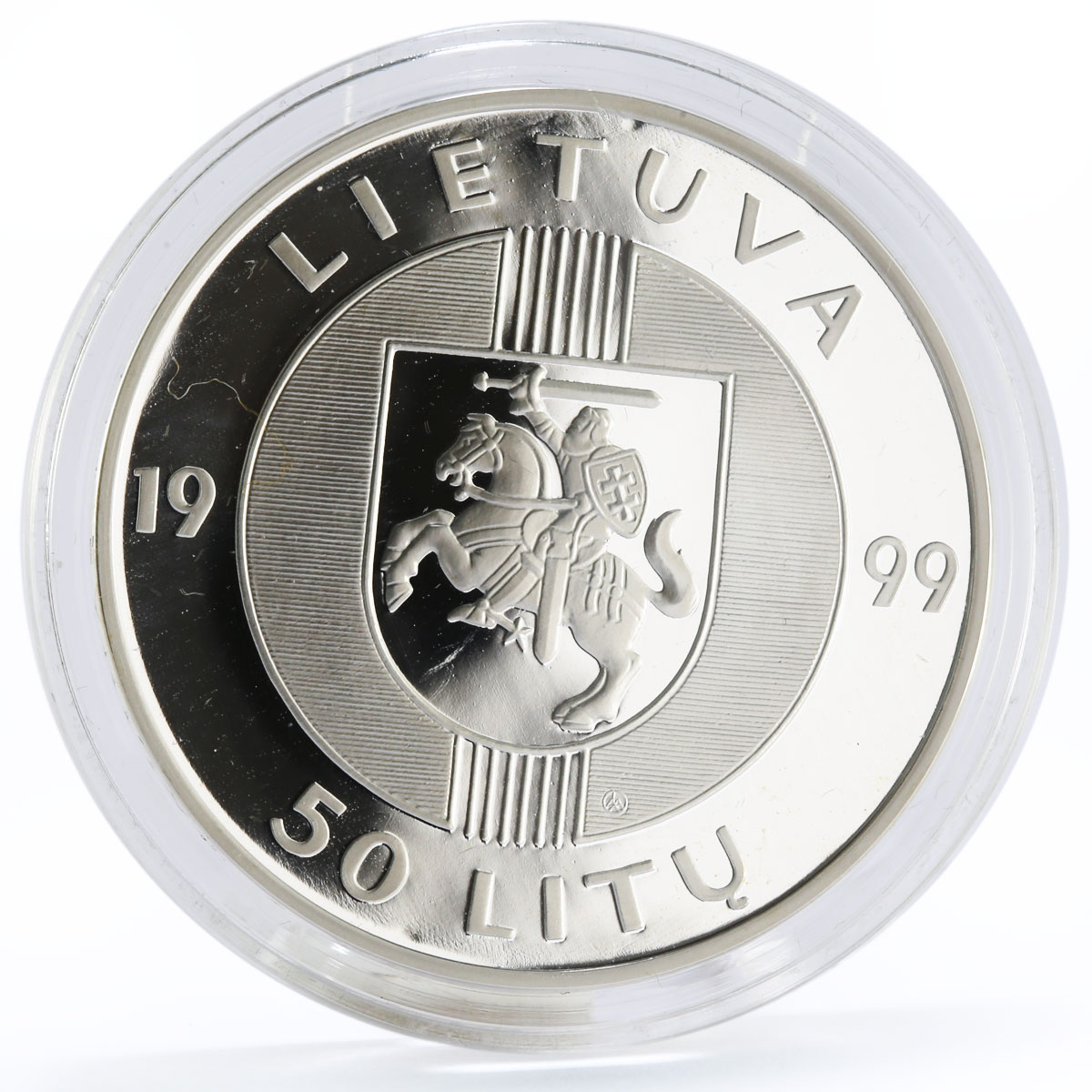 Lithuania 50 litu 10th Anniversary of the Baltic Way proof silver coin 1999