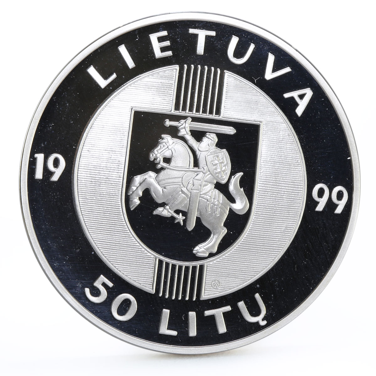 Lithuania 50 litu 10th Anniversary of the Baltic Way proof silver coin 1999