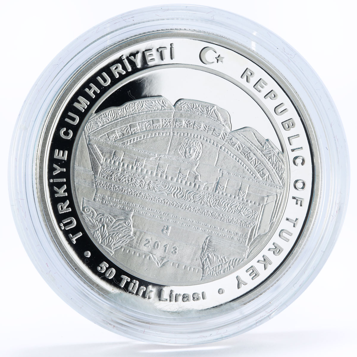 Turkey 50 lira Sagalassos Antonines Fountain Culture silver coin 2013