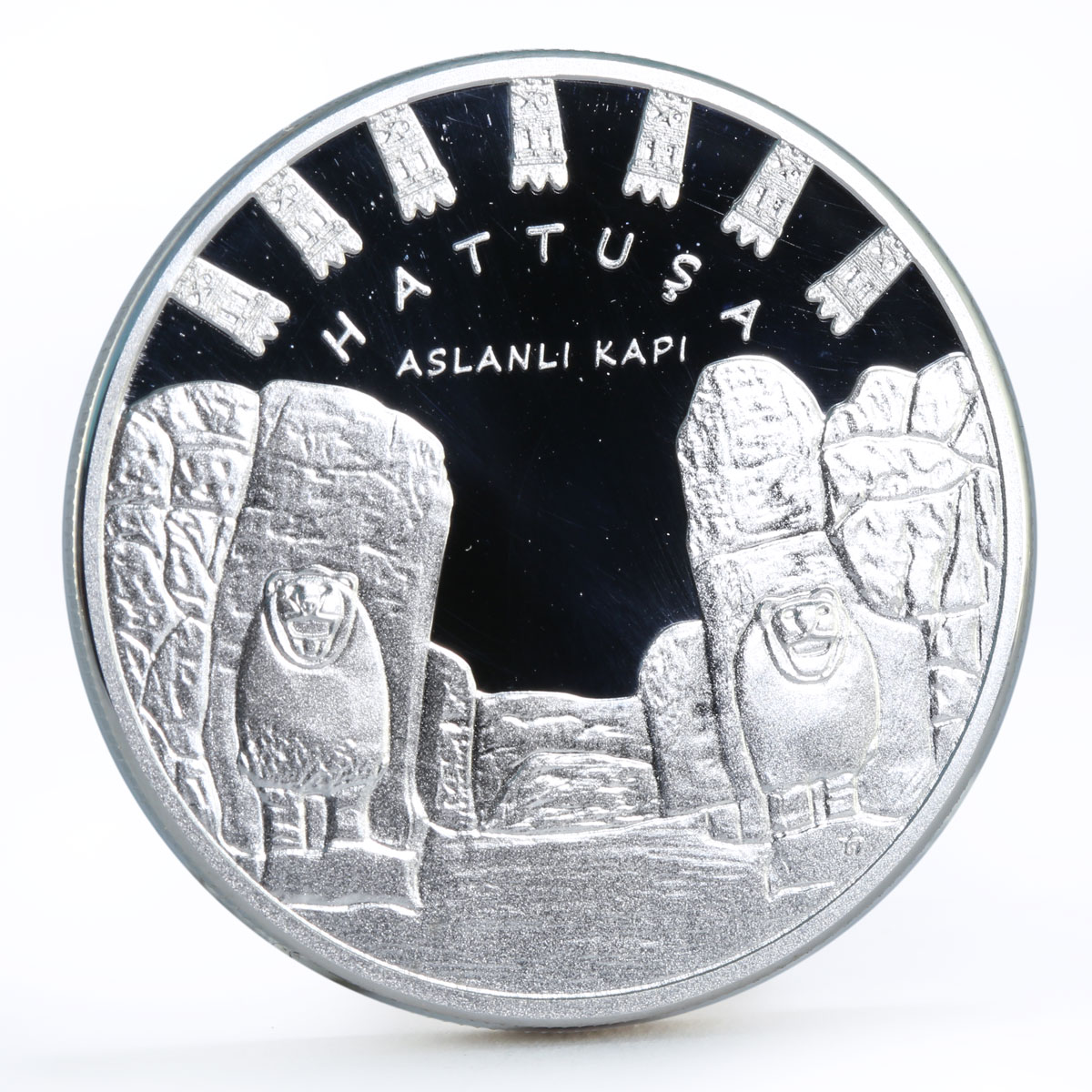 Turkey 20 lira Culture Hattusa Lion Gate Heritage proof silver coin 2015