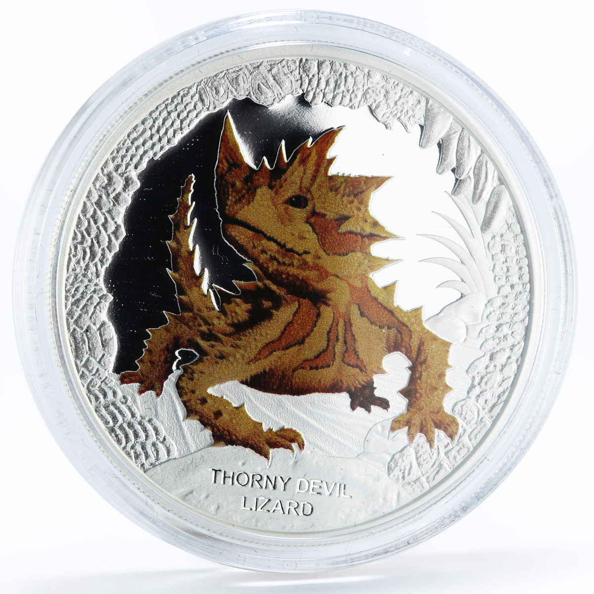 Tuvalu 1 dollar Reamarkable Reptiles series Thorny Devil Lizard silver coin 2014