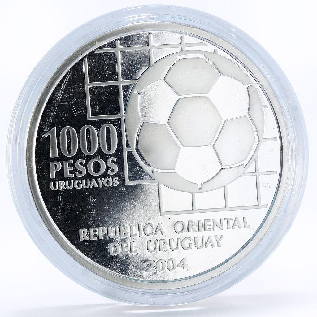 Uruguay 1000 pesos 100th Anniversary of FIFA Ball Football silver coin 2004