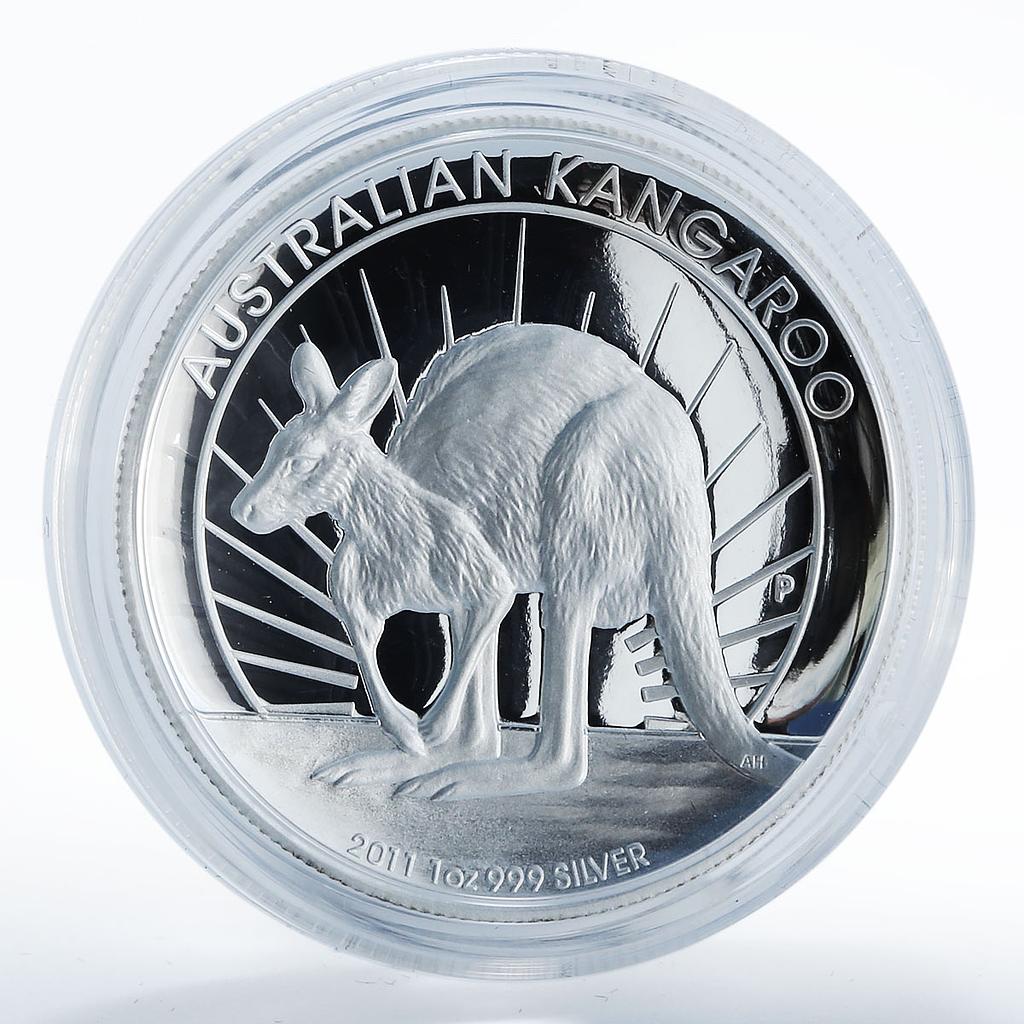 Australia 1 dollar Australian Kangaroo wild nature silver proof coin 2011