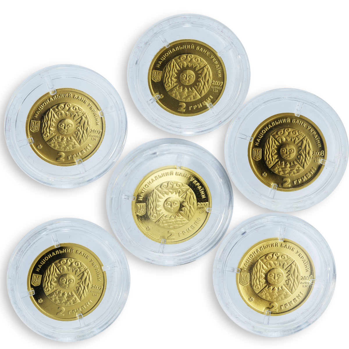 Ukraine 2 grivnas Signs of the Zodiac set of 12 gold coins 2006