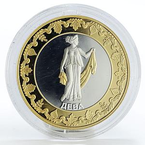 Tokelau 5 dollars Zodiac Virgo gilded silver coin 2012