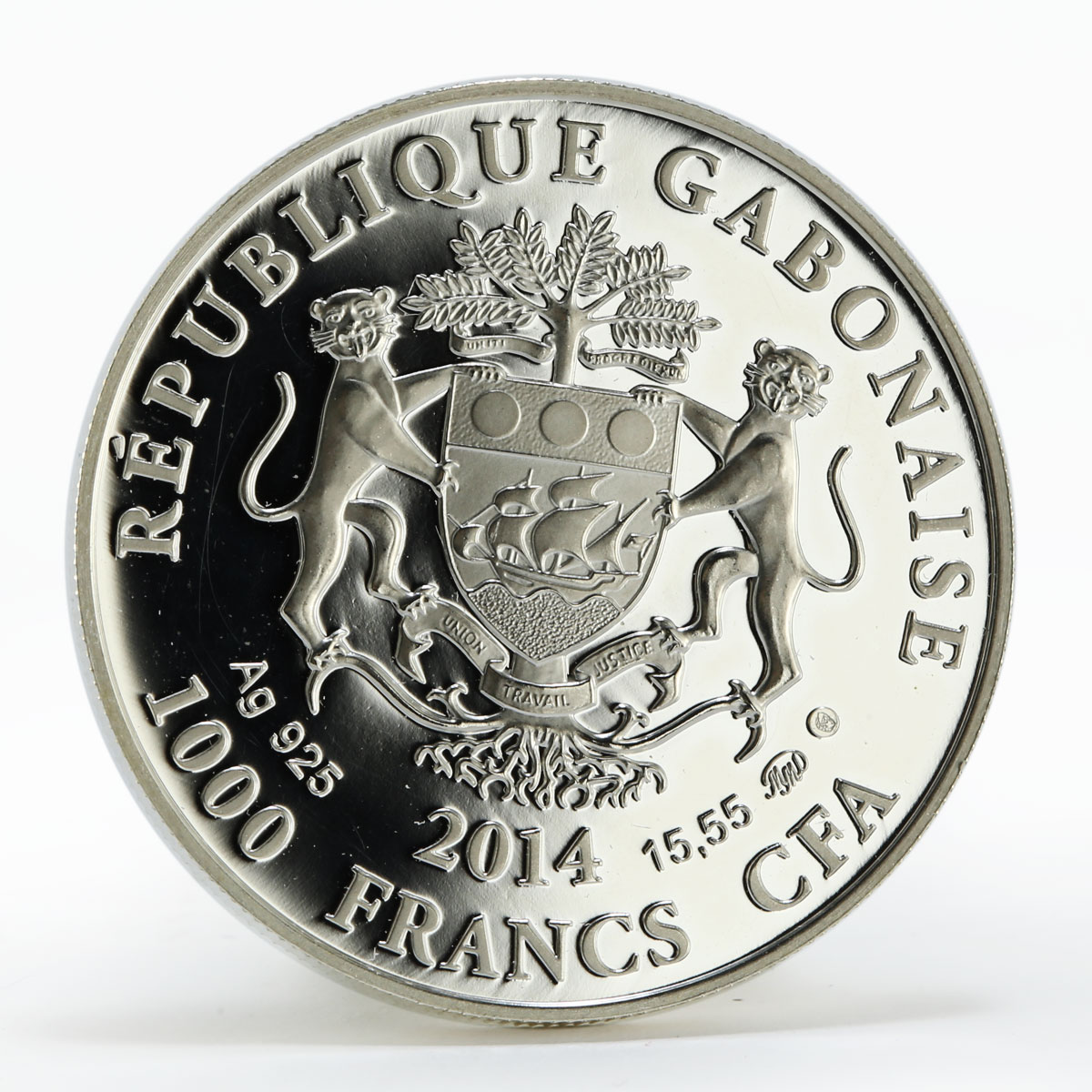 Gabon 1000 francs Zodiac Capricorn proof silver coin 2014