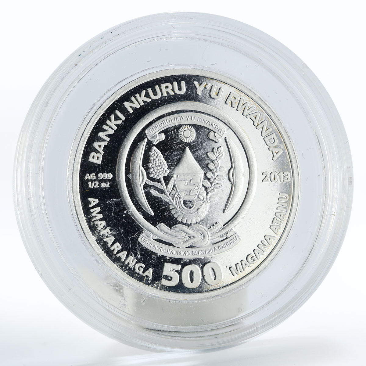 Rwanda 500 francs Seven Wonders Hanging Gardens of Babylon silver coin 2013