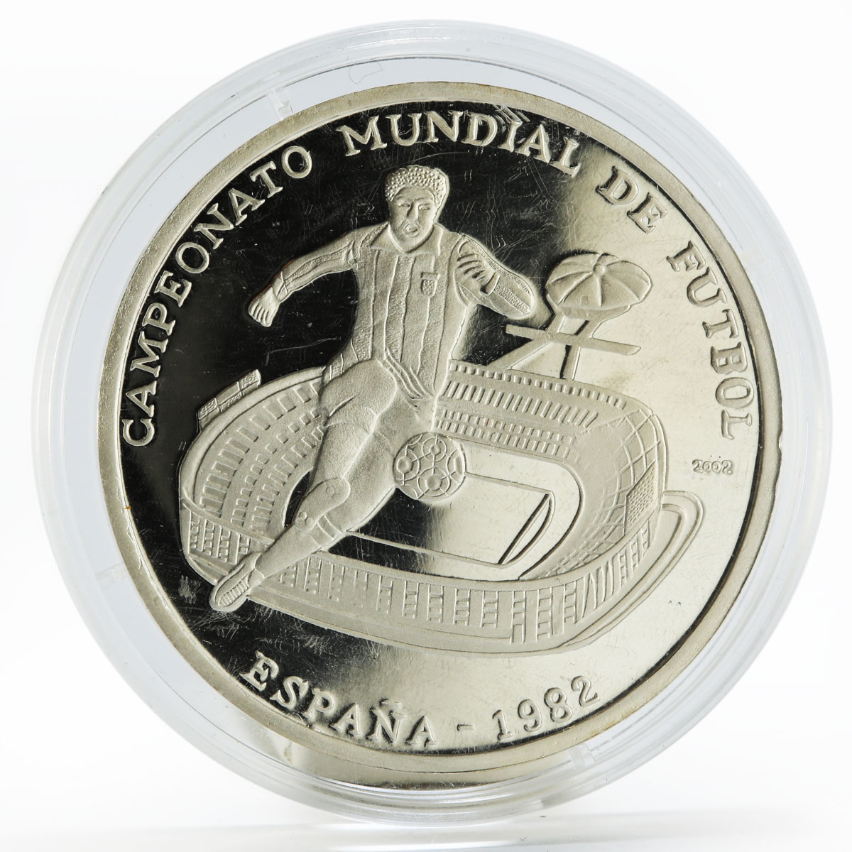 Saharawi  1000 pesetas FIFA World Cup Spain football 1982 silver coin 2002