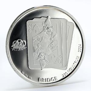Bhutan 250 ngultrum Indonesian Games Bridge Card Hand silver coin 2004