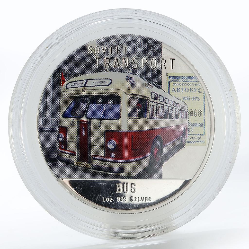 Niue 2 dollars Soviet Transport Bus Automobiles Cars colored silver coin 2010