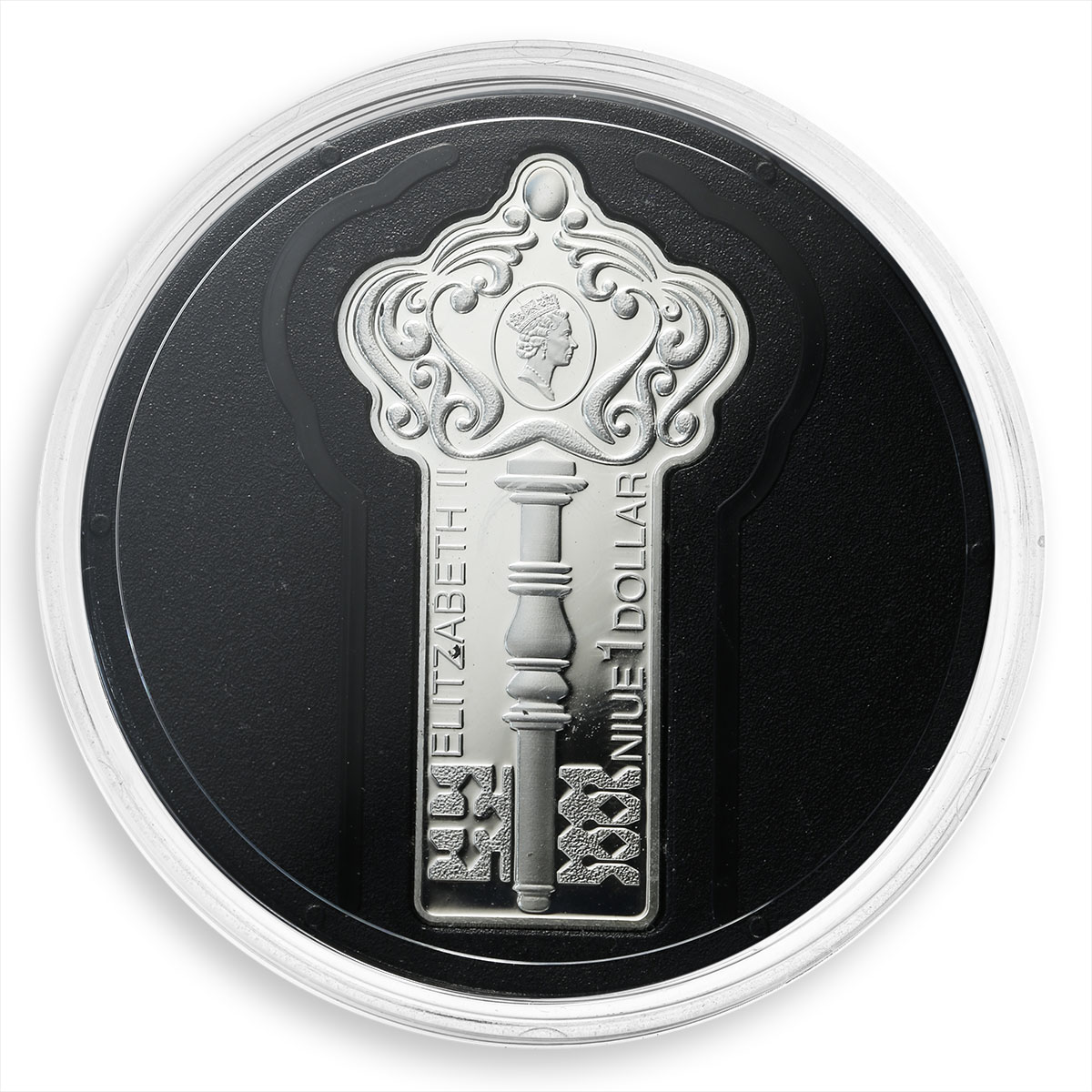 Niue 1 dollar Housewarming Welcome Home Key-shape gilded silver coin 2011
