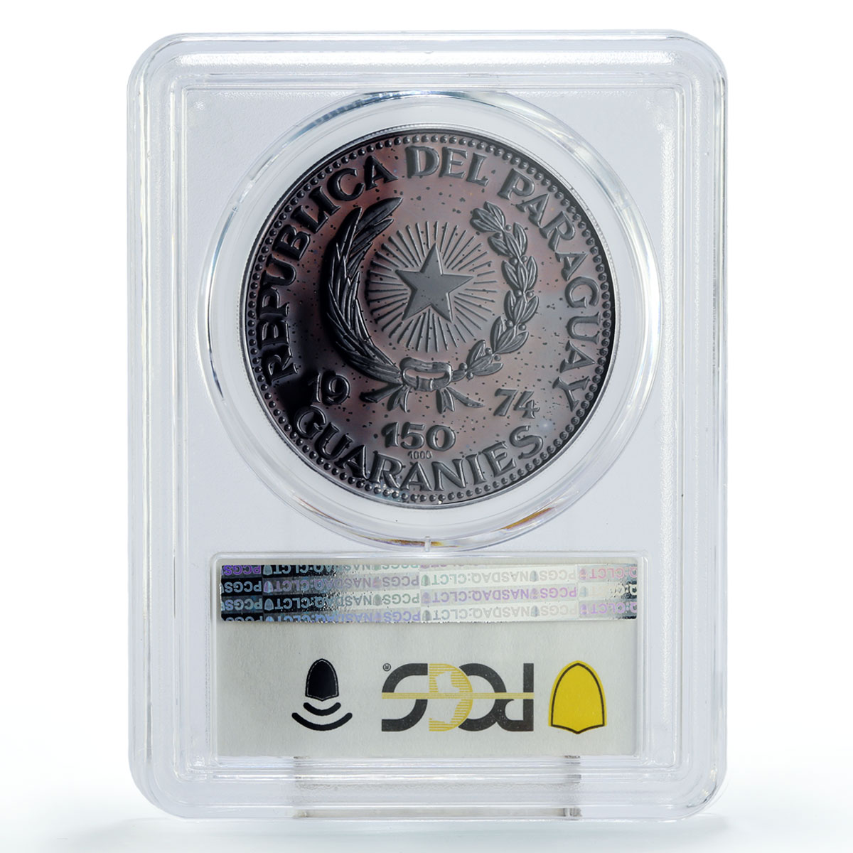 Paraguay 150 guaranies President John F. Kennedy PR65 PCGS silver coin 1974