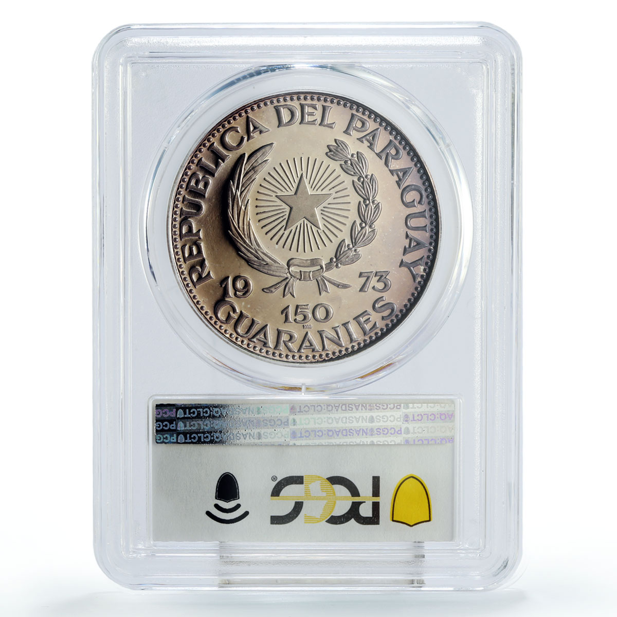 Paraguay 150 guaranies Teotihucana Sculpture Statue PR67 PCGS silver coin 1973