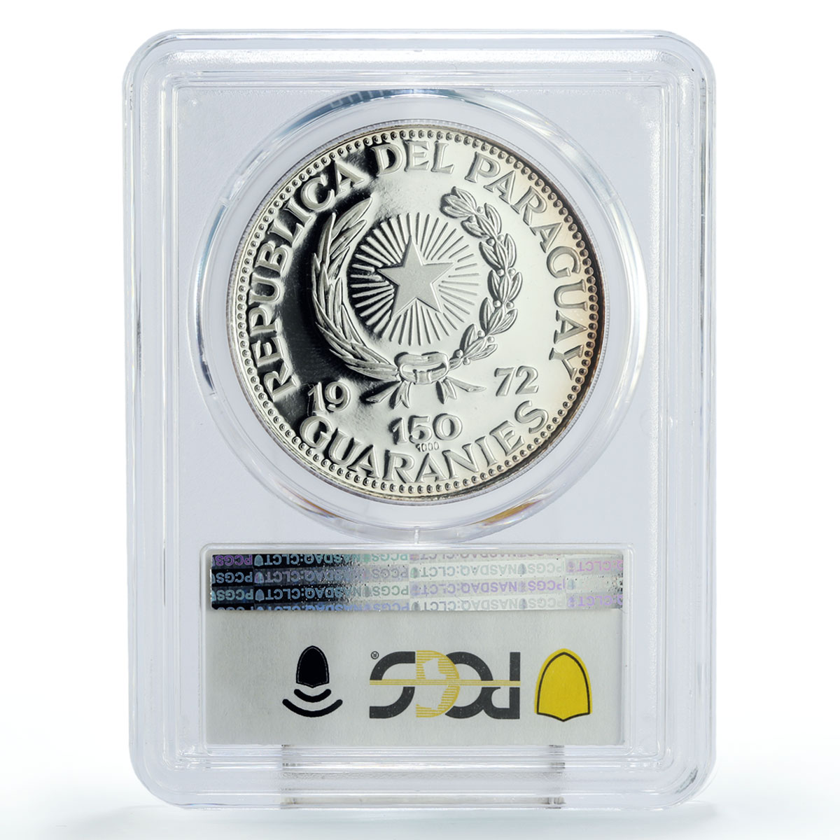 Paraguay 150 guaranies Munich Olympic Games Football PR69 PCGS silver coin 1972