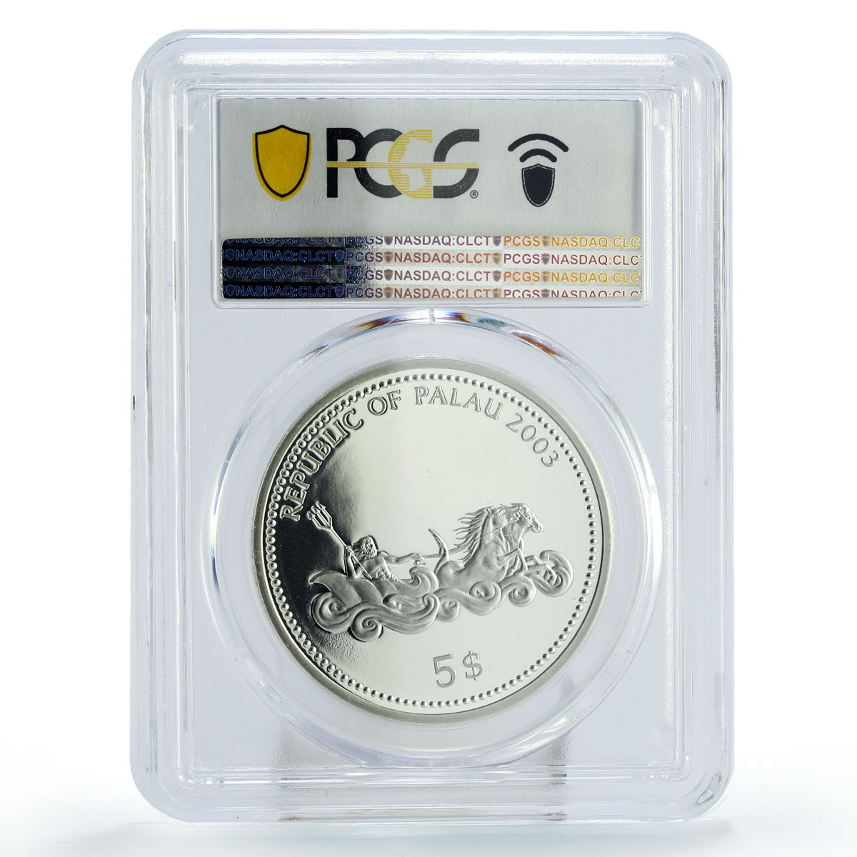 Palau 5 dollars Marine Life Protection Napoleon Fish PR70 PCGS silver coin 2003