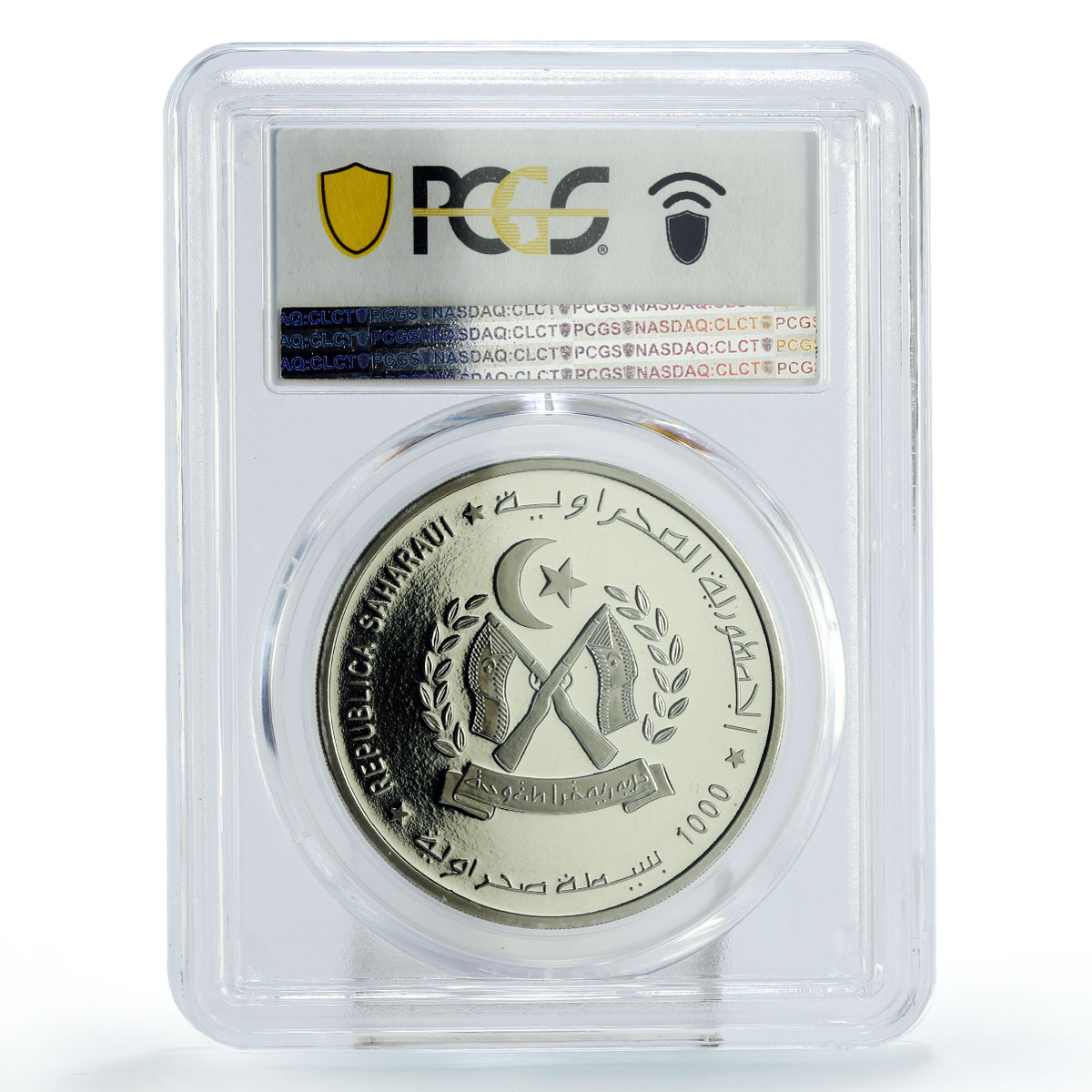 Saharawi 1000 pesetas Piccard Jones In 19 Days Round the World PR69 PCGS 1997