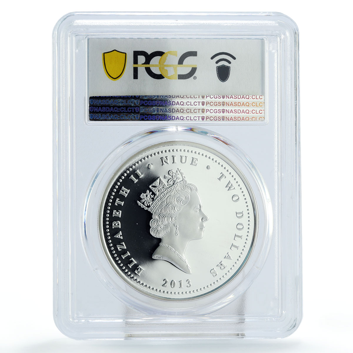 Niue 2 dollar Feng Shui Cranes Birds Fauna PR70 PCGS colored silver coin 2013