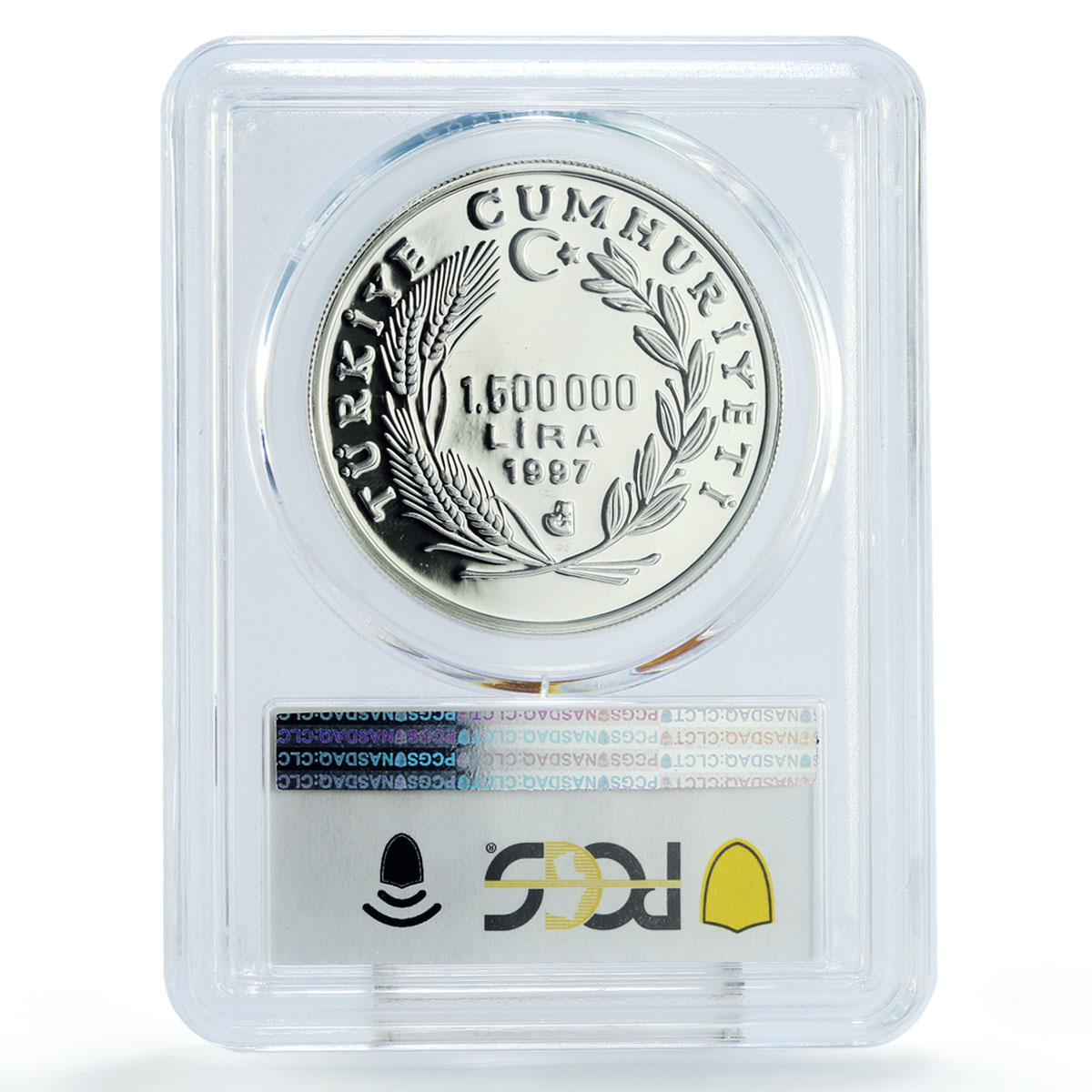 Turkey 15000000 lira Barbaros Hayreddin Ship Clipper PR69 PCGS silver coin 1997