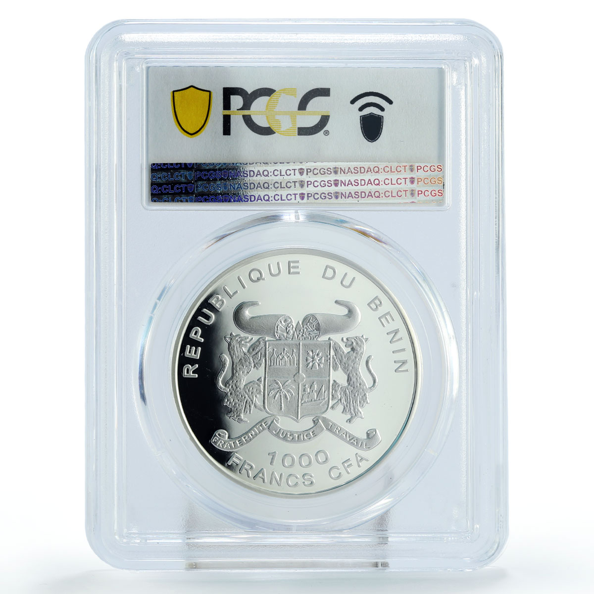 Benin 1000 francs Endangered Wildlife Ethiopian Wolf PR67 PCGS silver coin 2005