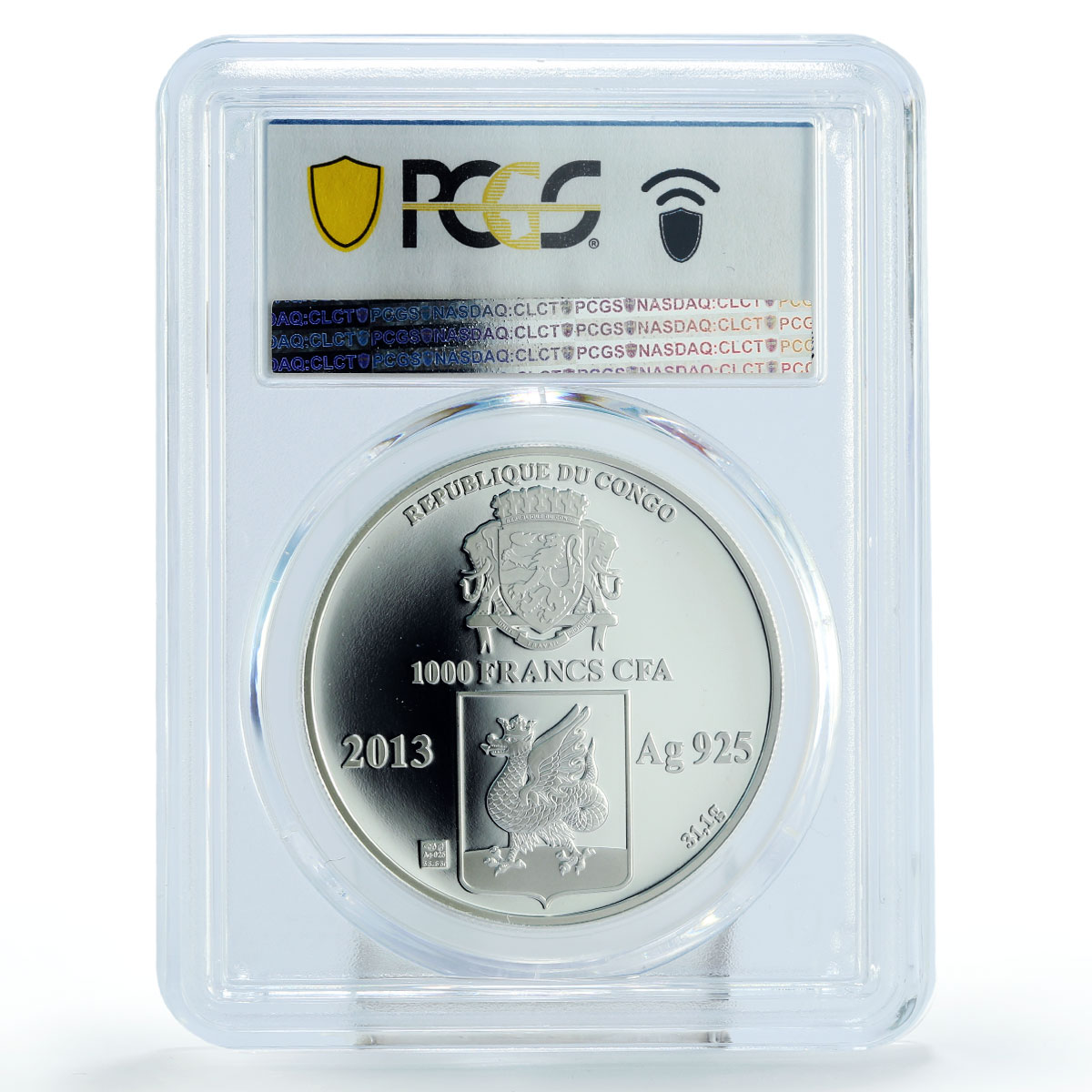 Congo 1000 francs Monuments Kazan City Kremlin PR69 PCGS silver coin 2013