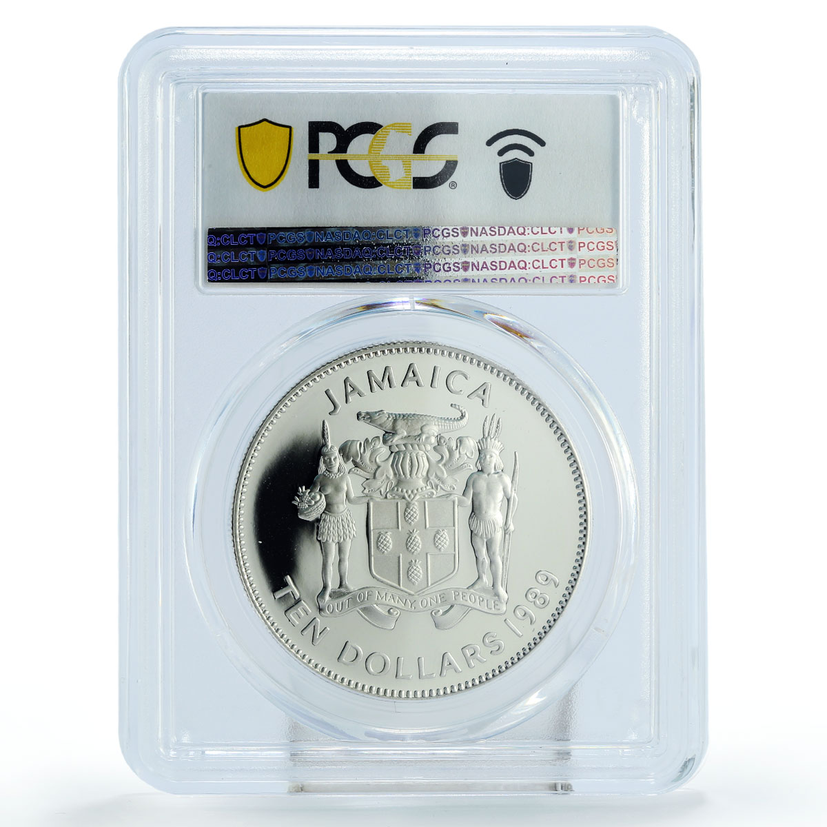 Jamaica 10 dollars The New World Columbus Ship PR70 PCGS silver coin 1989