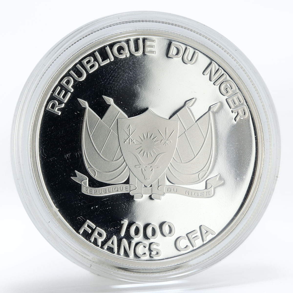 Niger 1000 francs Ramadan Karim Quran gilded colored silver coin 2012