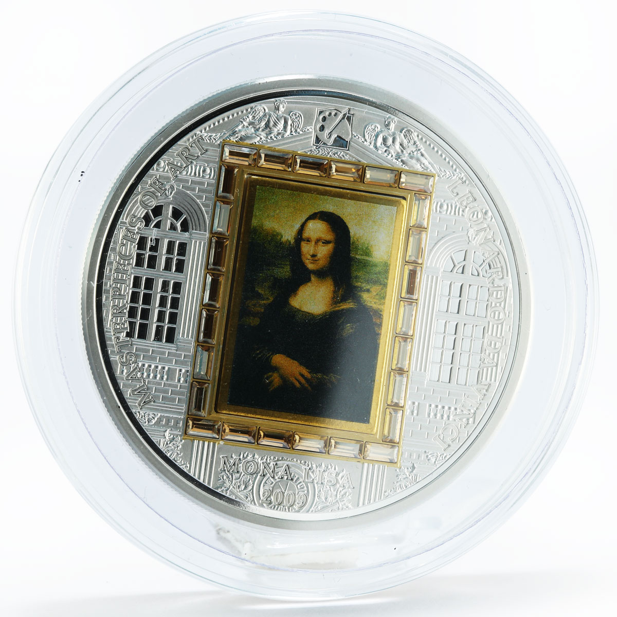 Cook Islands 20 dollars Da Vinci Art Mona Lisa silver coin 2009