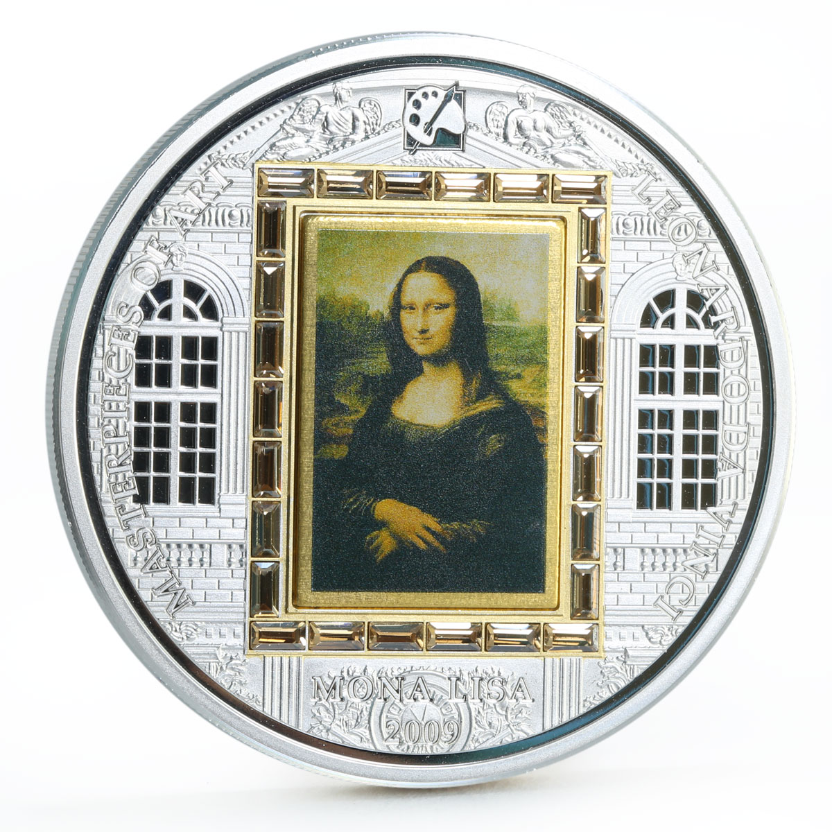 Cook Islands 20 dollars Da Vinci Art Mona Lisa silver coin 2009