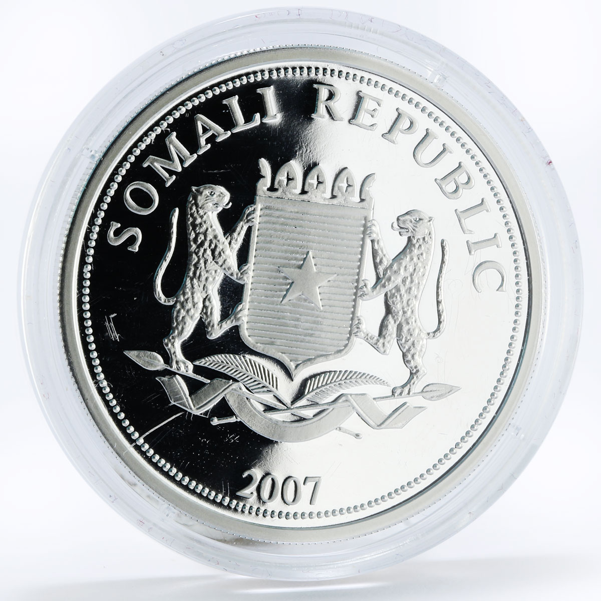 Somali 100 shillings Trains Railways Tee Trans Europe Express silver coin 2007